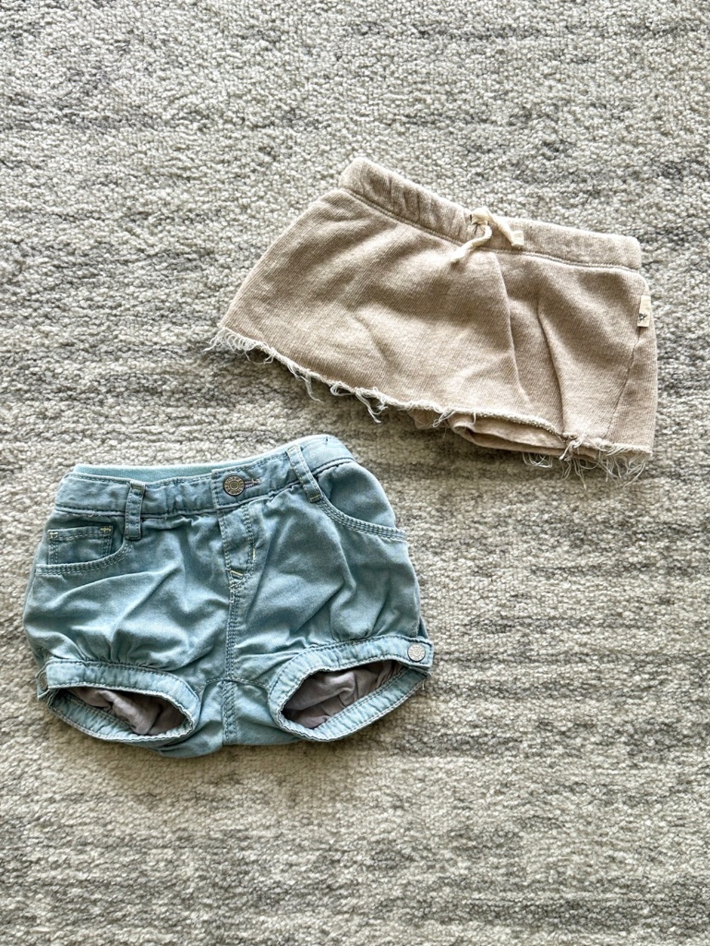 KIDS: denim shorts + skort